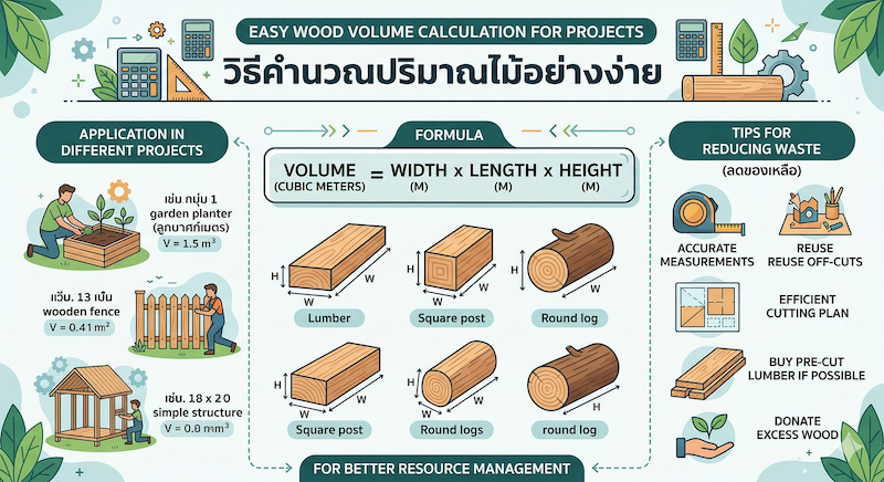คำนวณปริมาณไม้อย่างง่าย